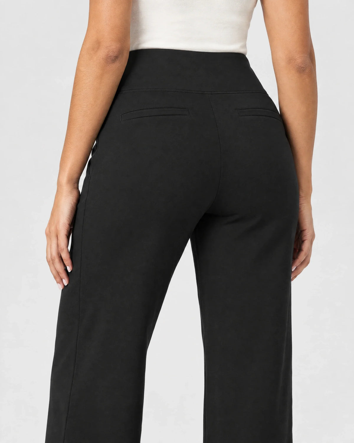 High-Rise Straight-Leg Stretch Pants