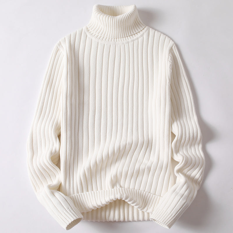 Ribbed Knit Classic Turtleneck Sweater