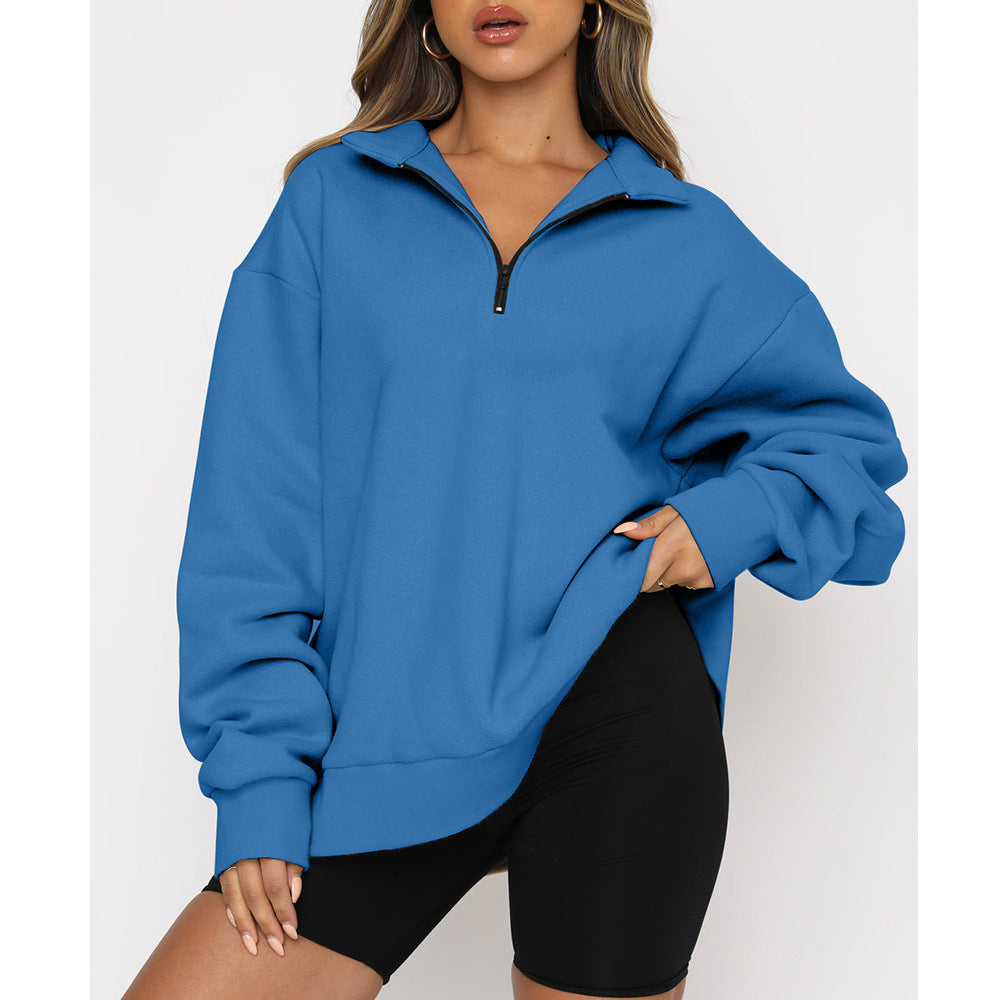 Oversized Half-Zip Pullover Sweatshirt