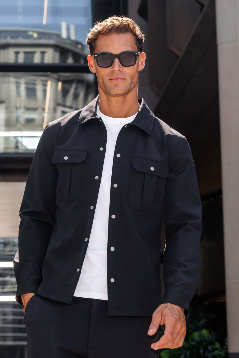 Men's Stretch Tech Cargo Snap Overshirt