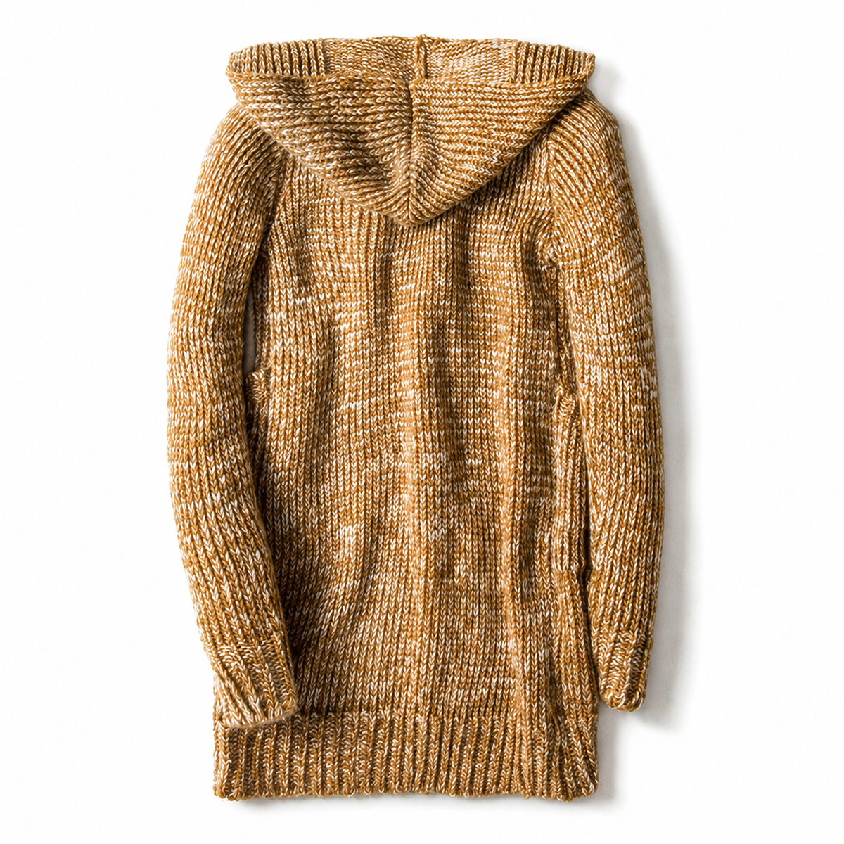 Men's Chunky Knit Hooded Toggle Cardigan
