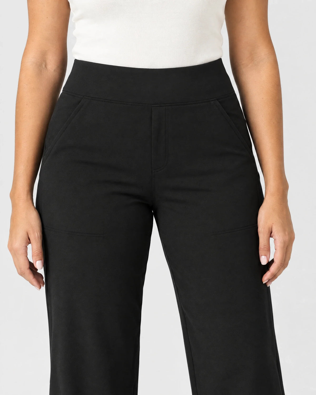 High-Rise Straight-Leg Stretch Pants
