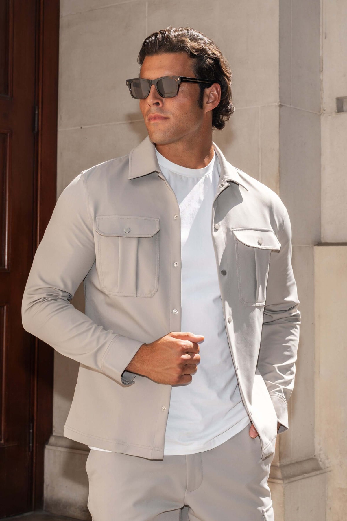 Men's Stretch Tech Cargo Snap Overshirt