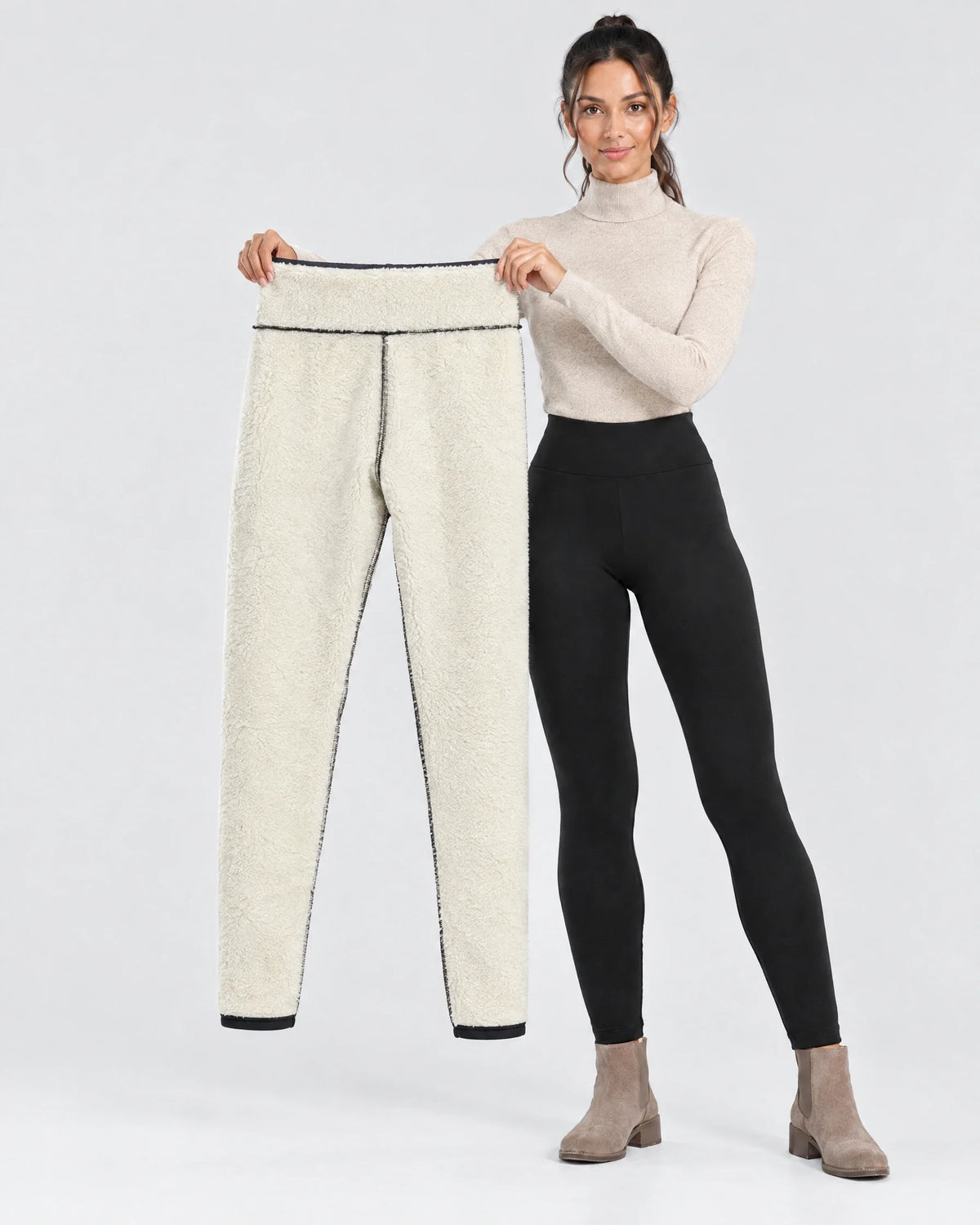 Sherpa-Lined High-Waist Sculpting Leggings