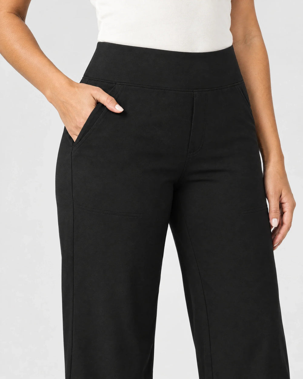 High-Rise Straight-Leg Stretch Pants