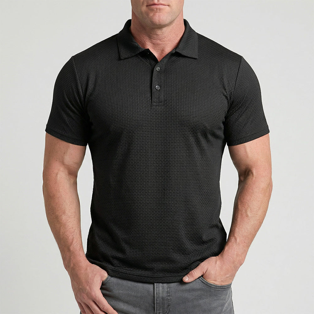 Men's Textured Stretch Polo Shirt