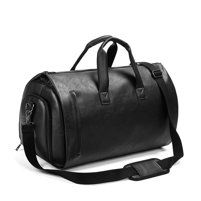Men's Vegan Leather Weekender Duffel Bag