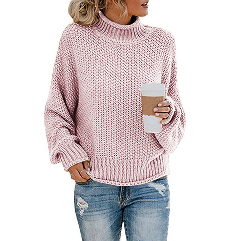 Chunky Turtleneck Knit Sweater