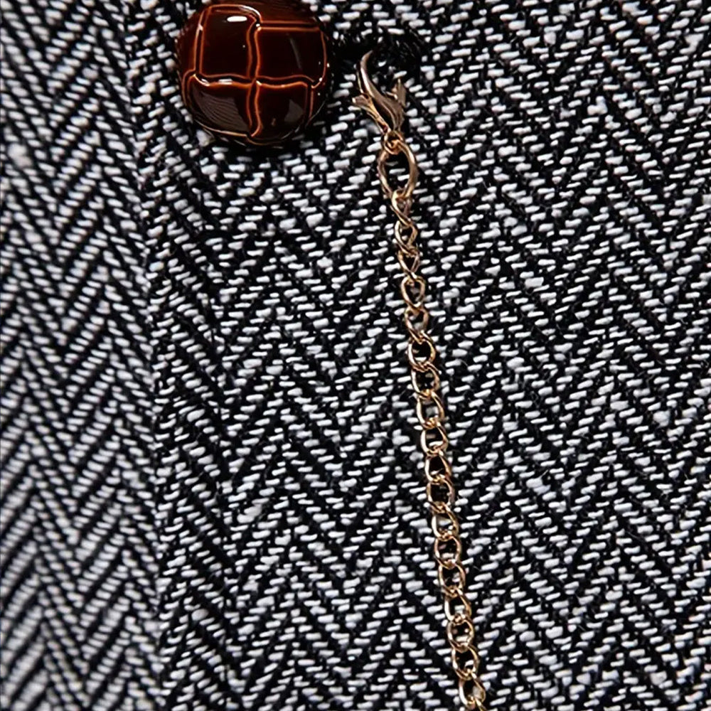 Men's Herringbone Tweed-Style Waistcoat