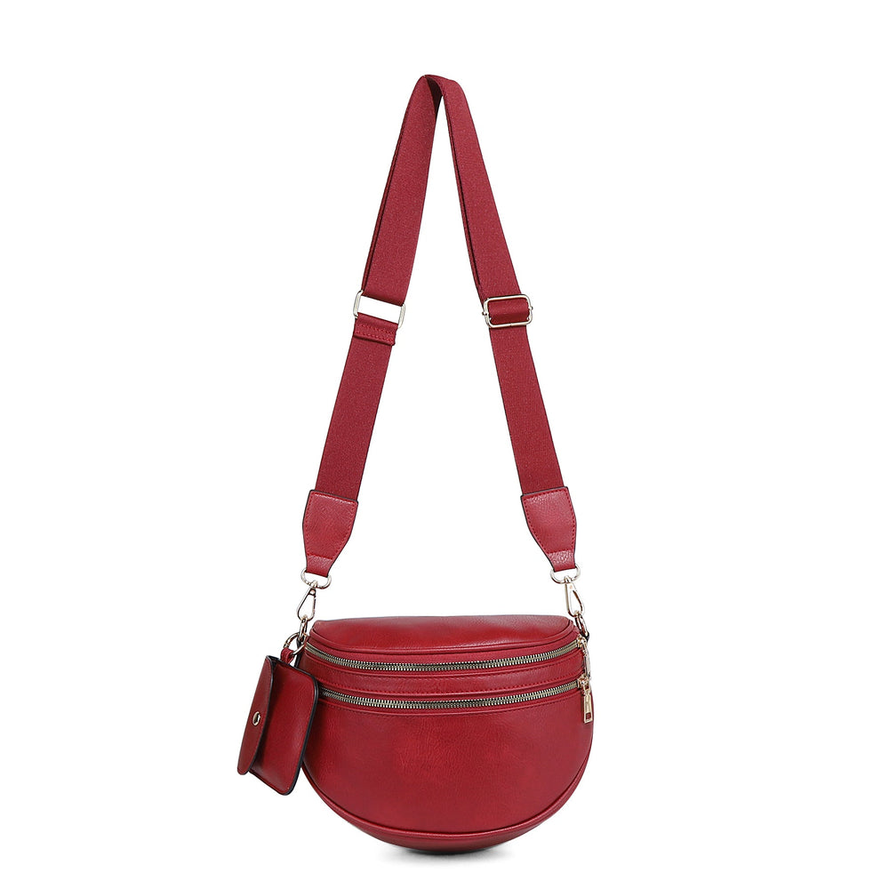 Half-Moon Crossbody Sling Bag with Mini Pouch