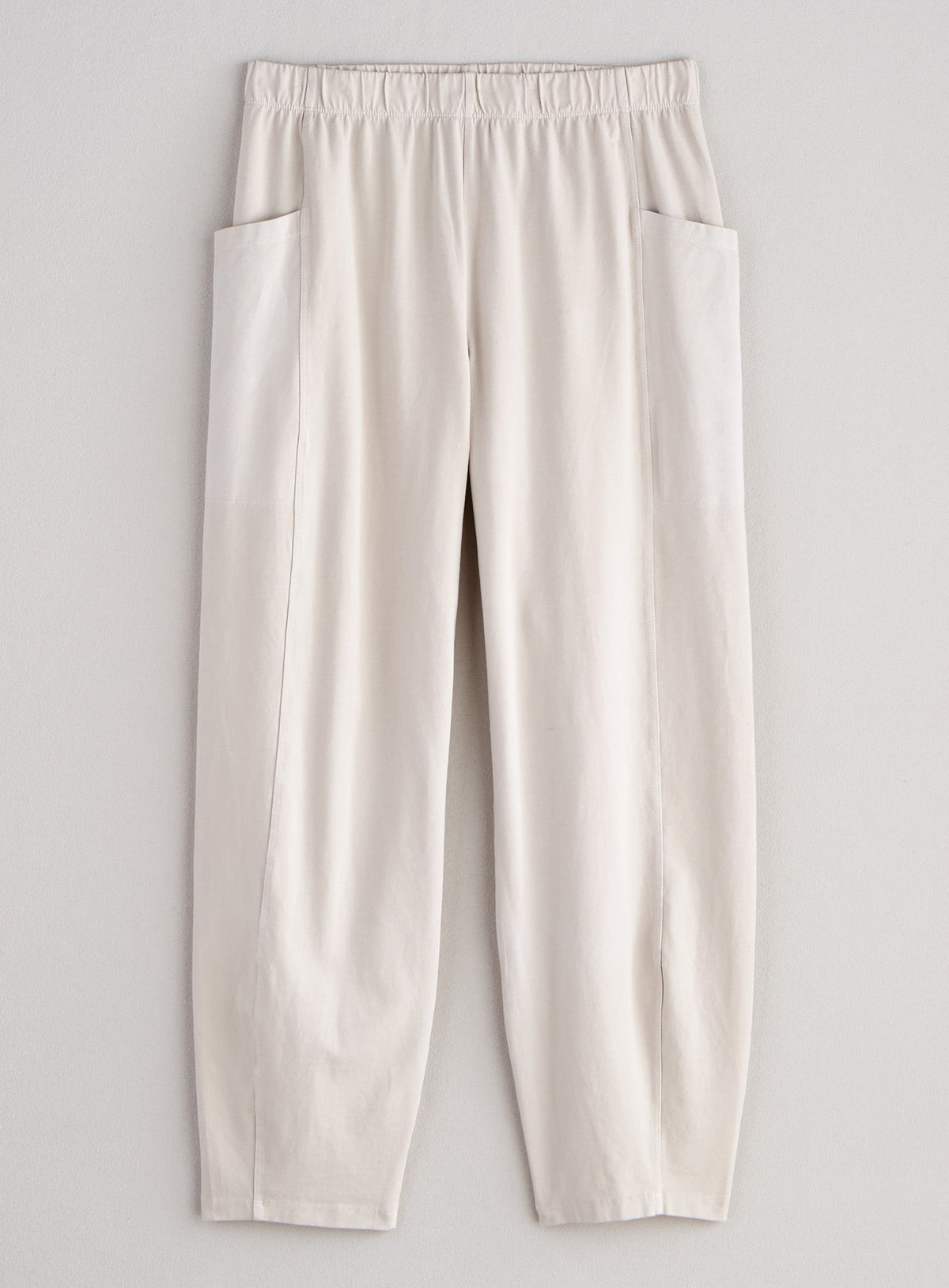 Mineral-Wash Pull-On Barrel Pants with Side Pockets
