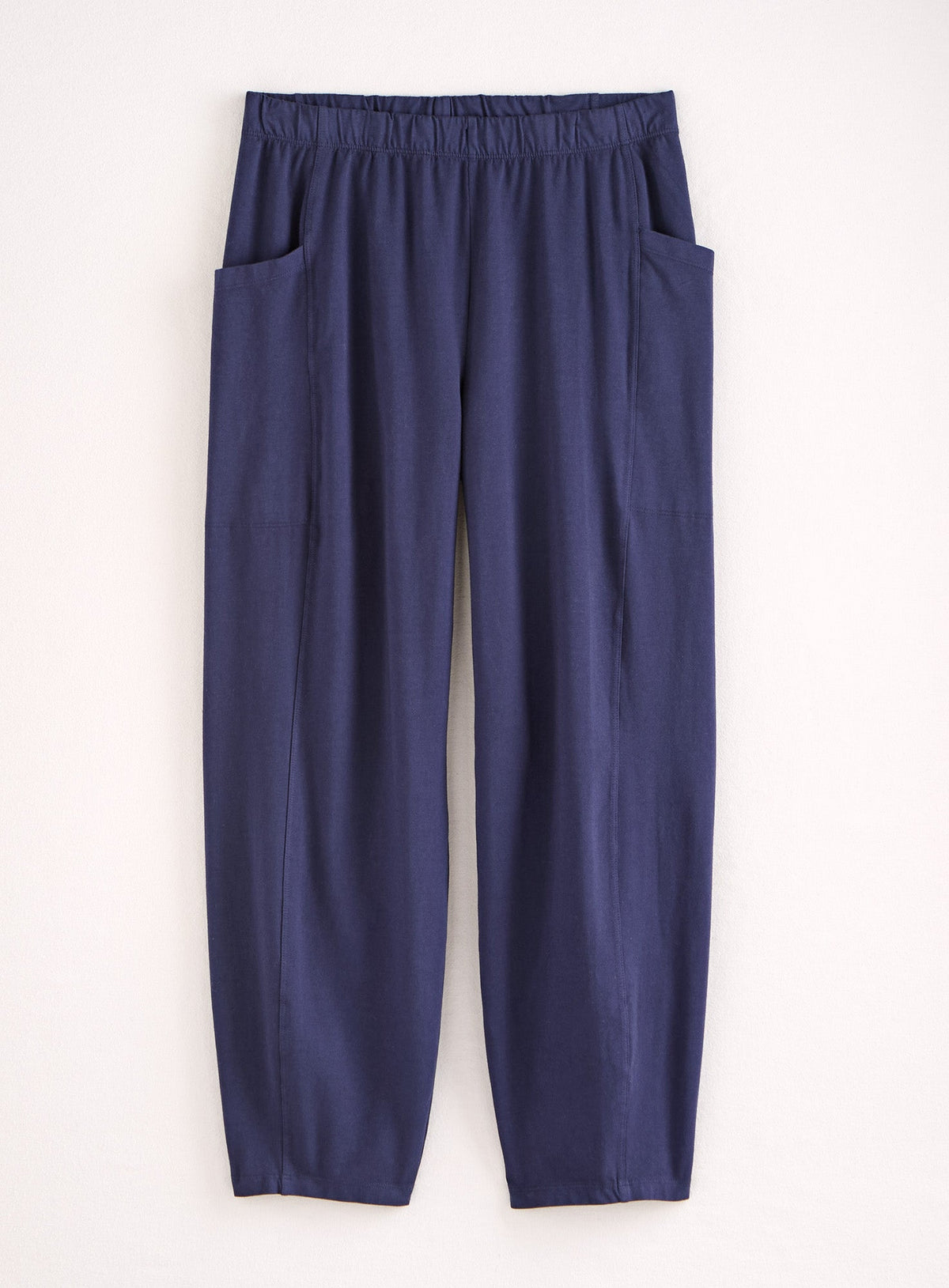 Mineral-Wash Pull-On Barrel Pants with Side Pockets