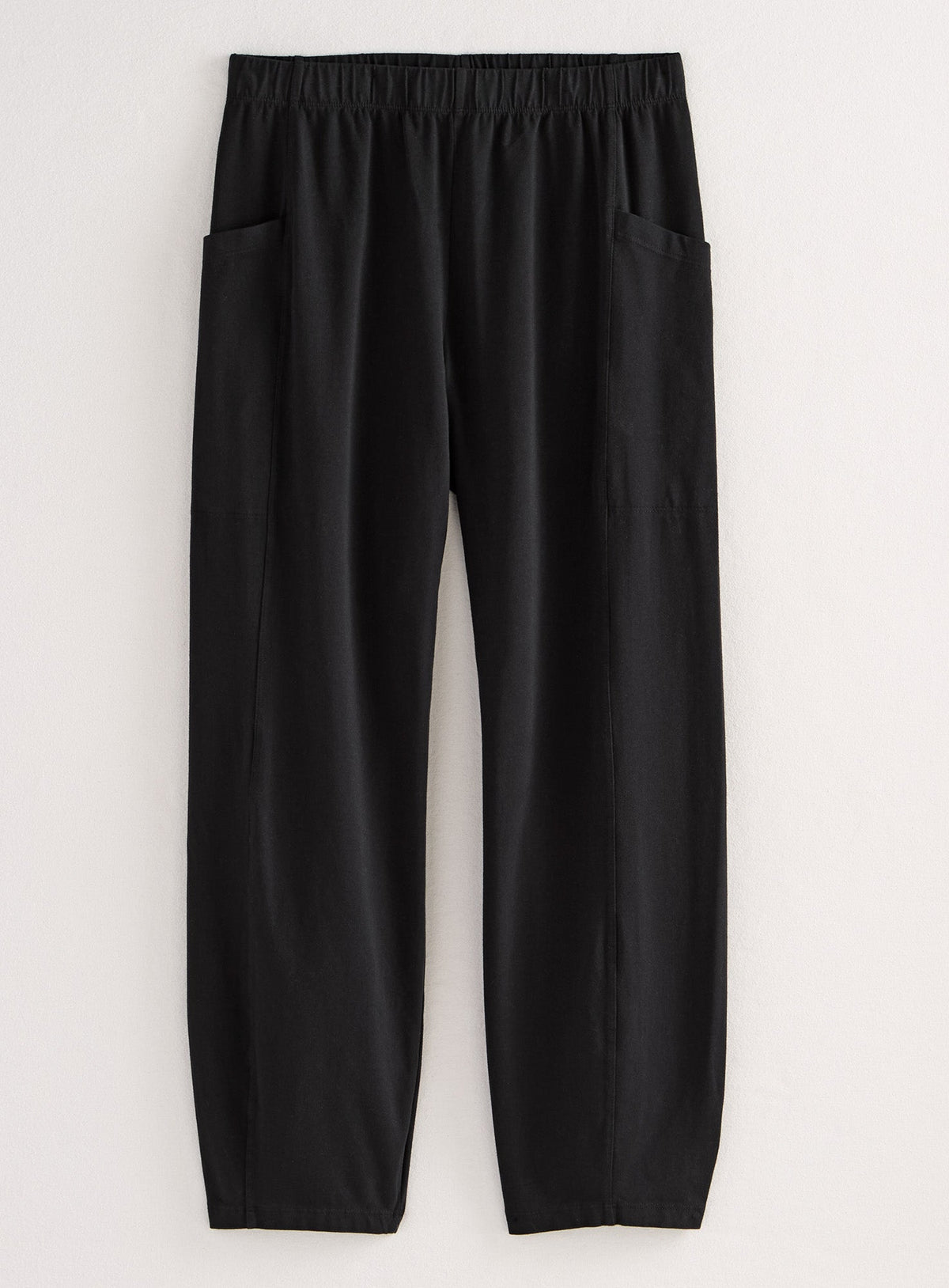 Mineral-Wash Pull-On Barrel Pants with Side Pockets