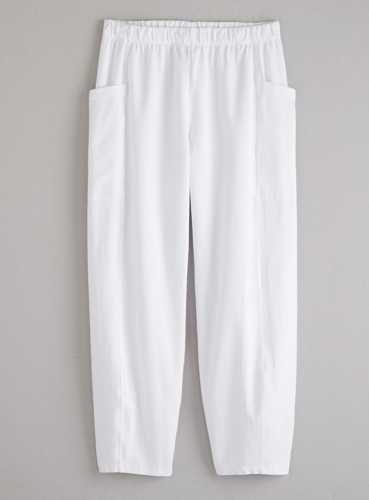 Mineral-Wash Pull-On Barrel Pants with Side Pockets