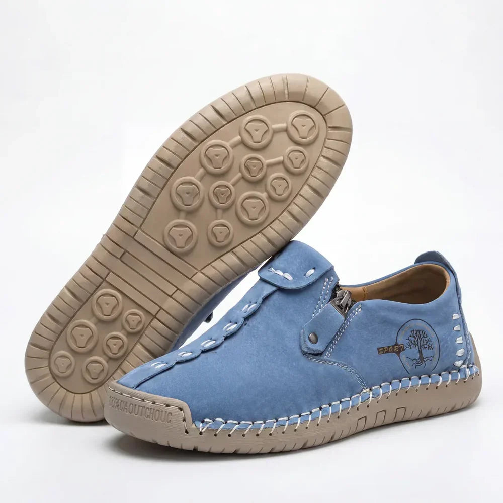Hand-Stitched Side-Zip Slip-On Loafers