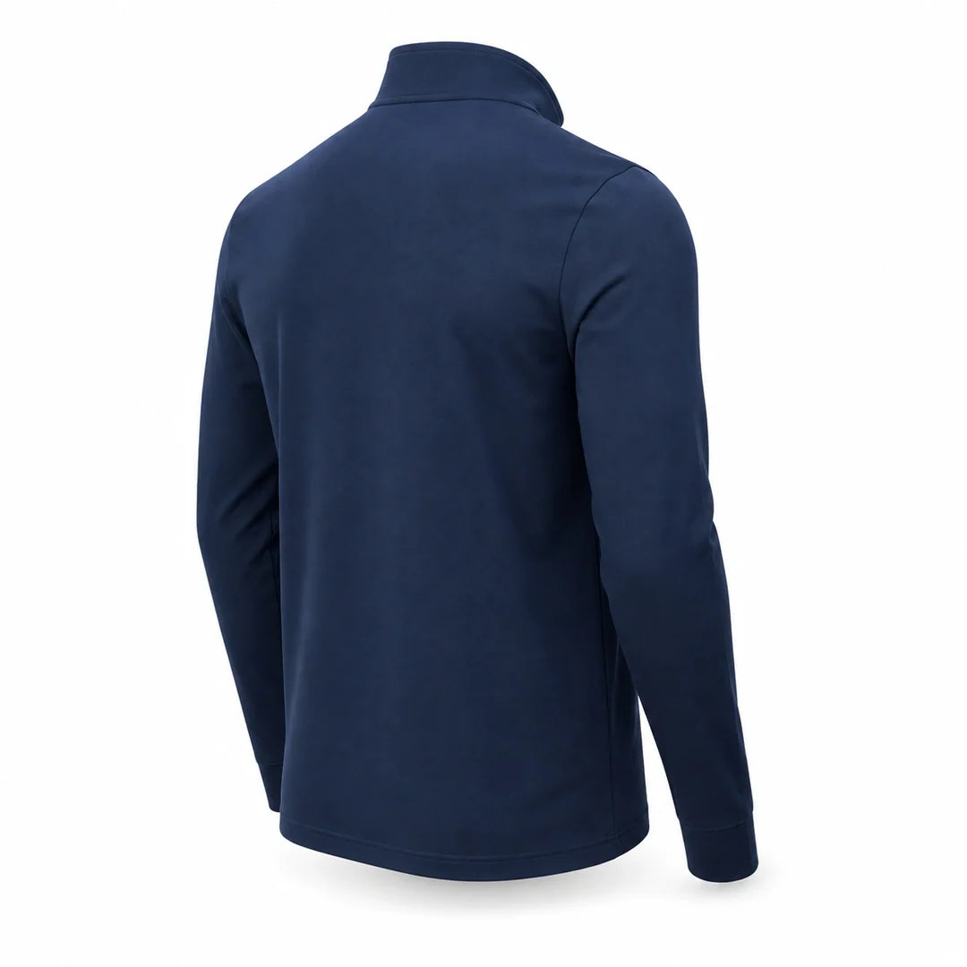 Men's Layered-Look Collar Quarter-Zip Pullover