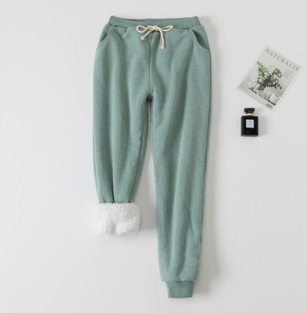 Sherpa-Lined Drawstring Jogger Sweatpants