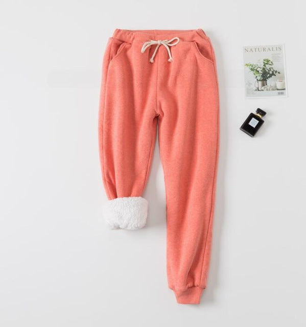 Sherpa-Lined Drawstring Jogger Sweatpants