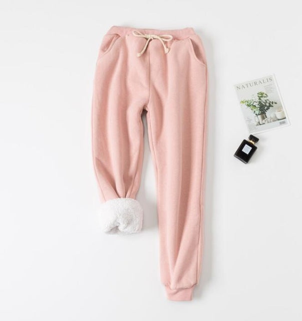 Sherpa-Lined Drawstring Jogger Sweatpants