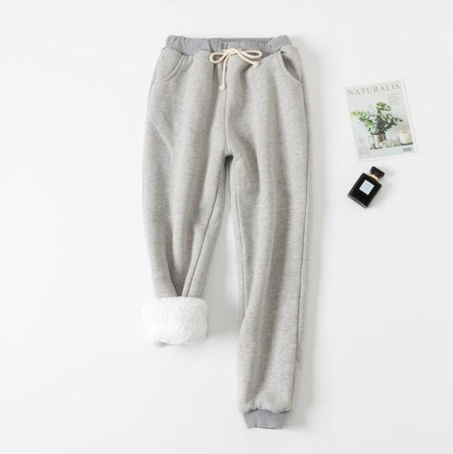 Sherpa-Lined Drawstring Jogger Sweatpants