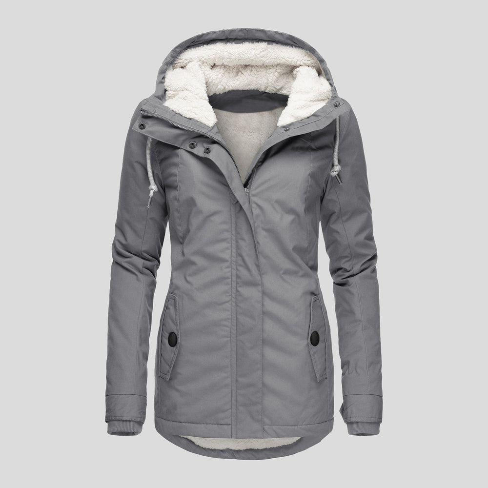 Sherpa-Lined Hooded Utility Parka Jacket