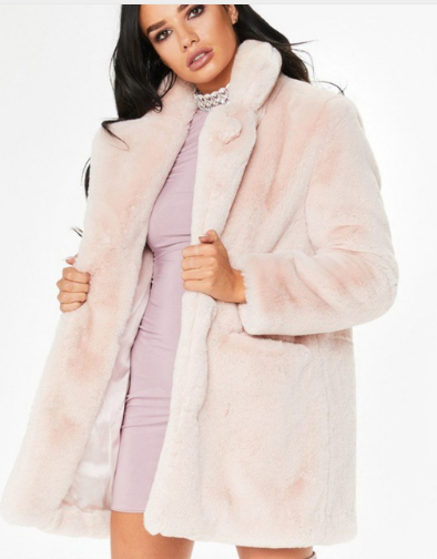 Oversized Plush Faux Fur Lapel Coat