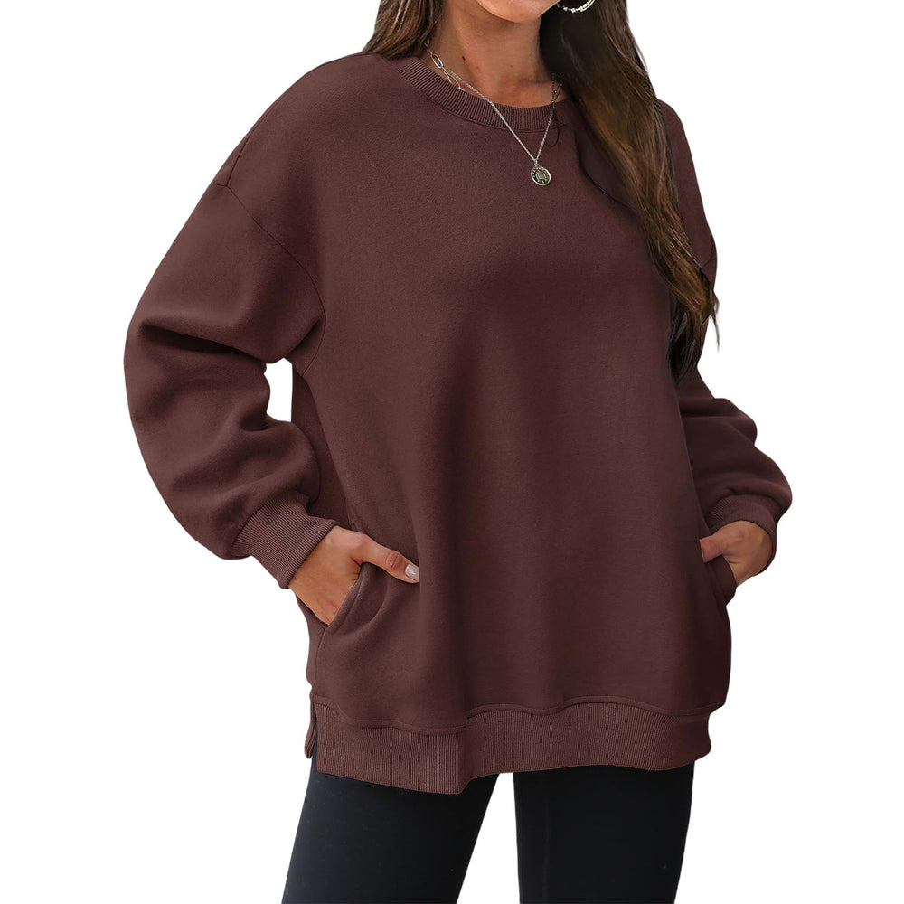 Fleece-Lined Oversized Crewneck Sweatshirt