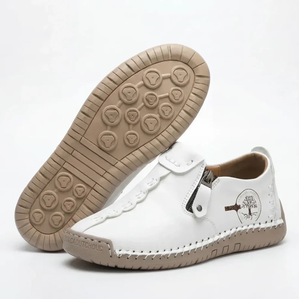 Hand-Stitched Side-Zip Slip-On Loafers