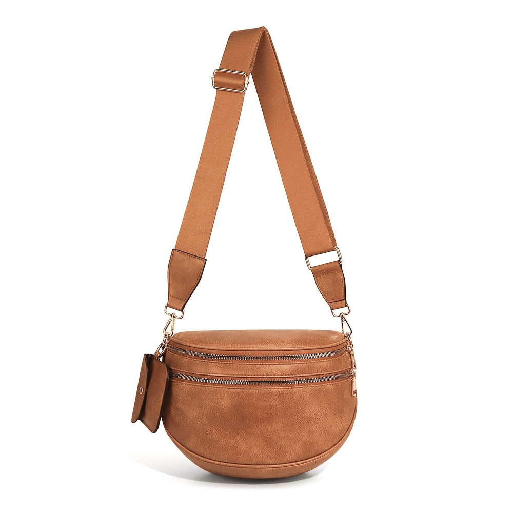 Half-Moon Crossbody Sling Bag with Mini Pouch