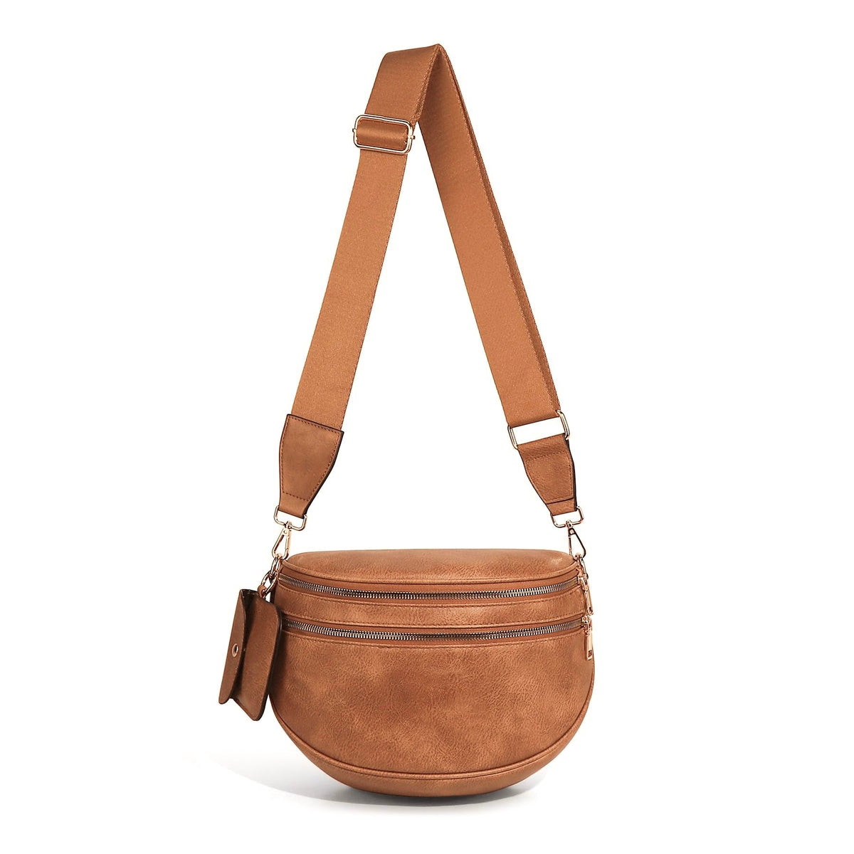 Half-Moon Crossbody Sling Bag with Mini Pouch