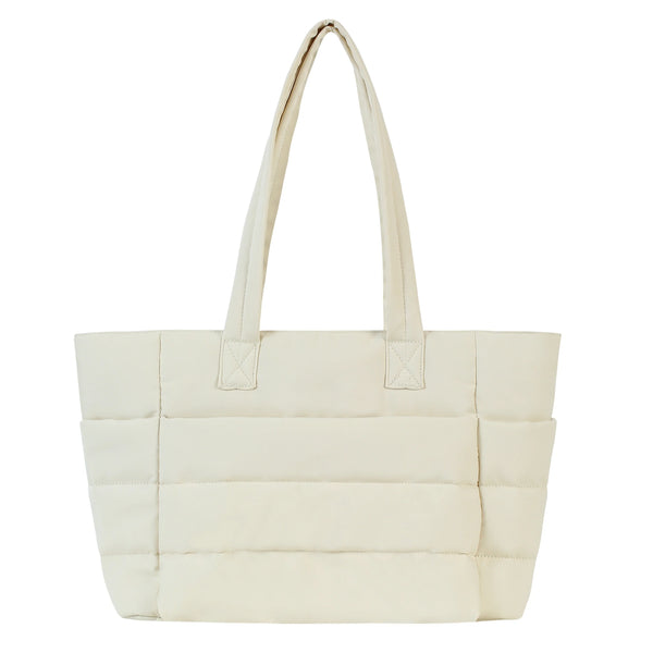 Quilted Puffer Laptop Tote Bag