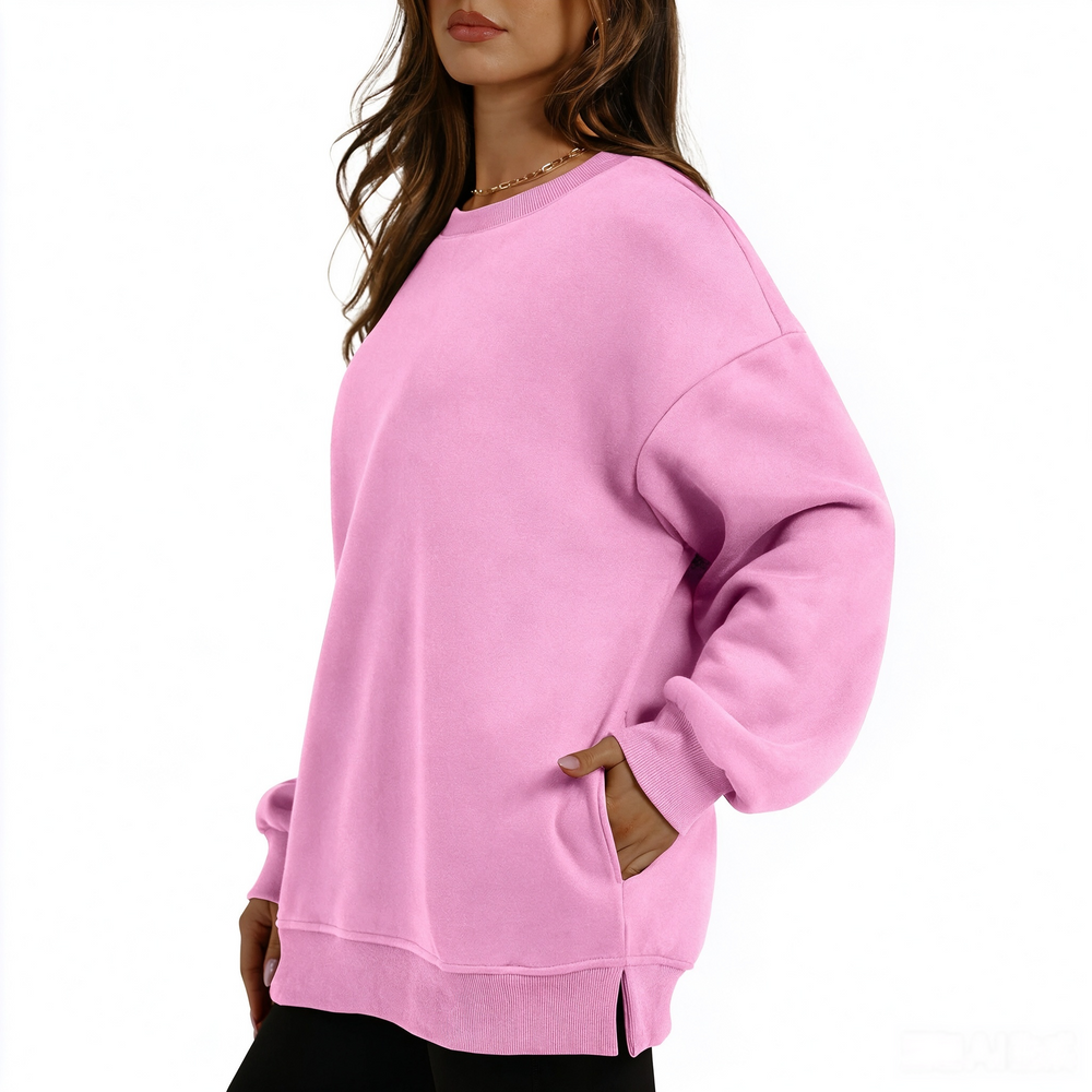 Fleece-Lined Oversized Crewneck Sweatshirt