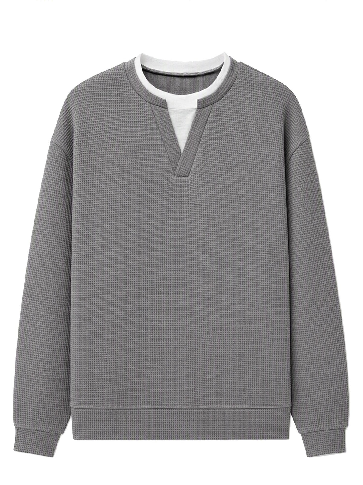 Men's Layered-Look Waffle Knit Long Sleeve