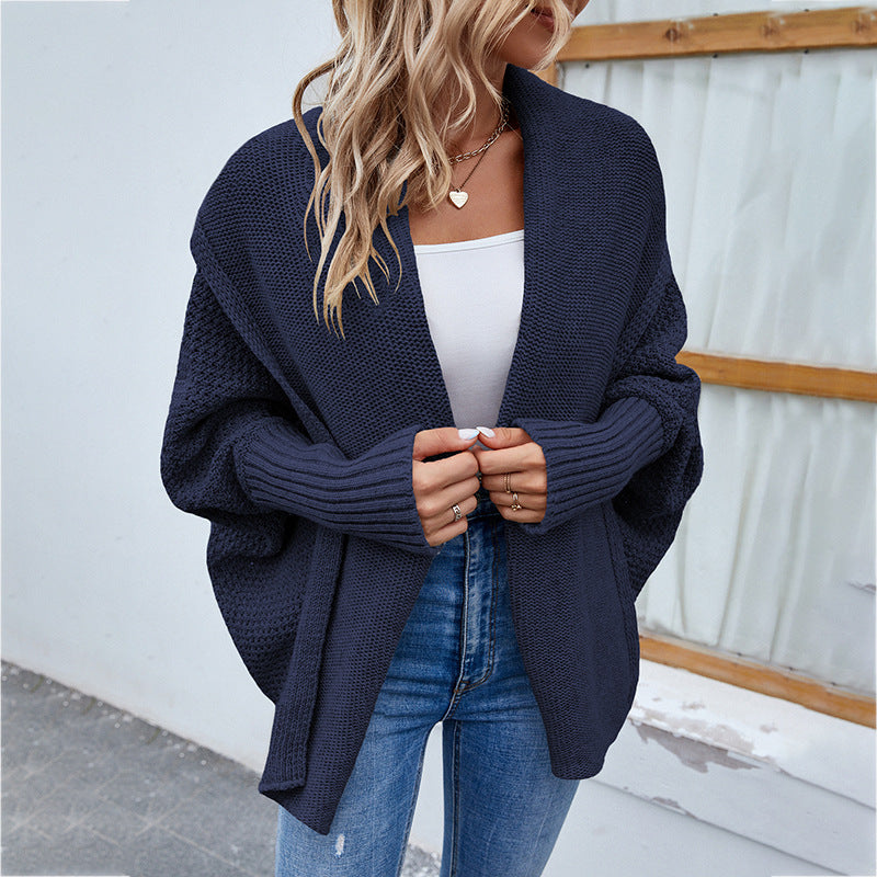 Batwing Shawl-Collar Cocoon Cardigan