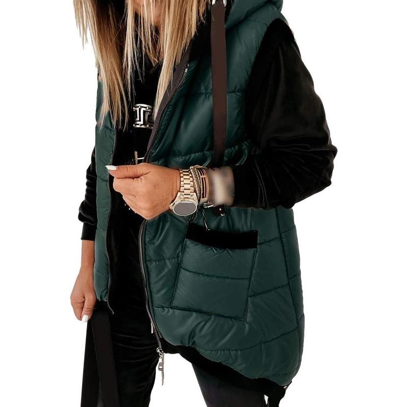 Hooded Puffer Vest with Pockets