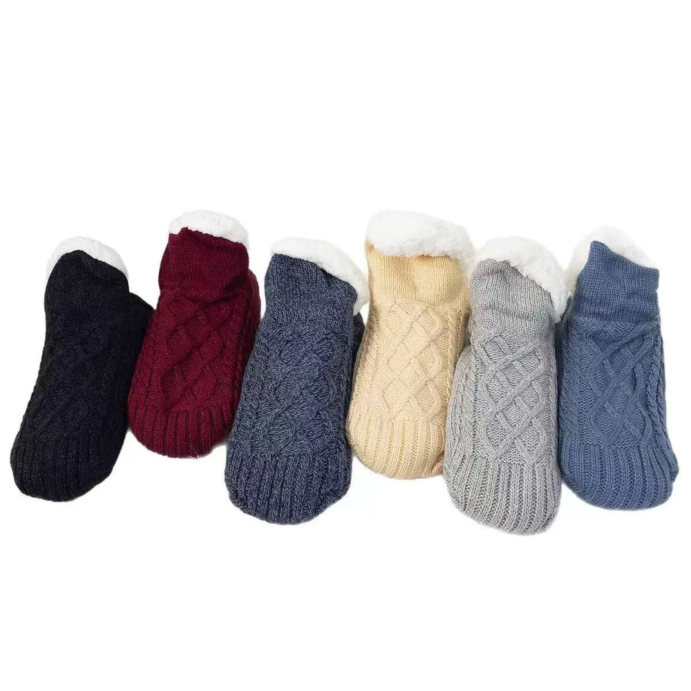 Cable-Knit Sherpa-Lined Slipper Socks