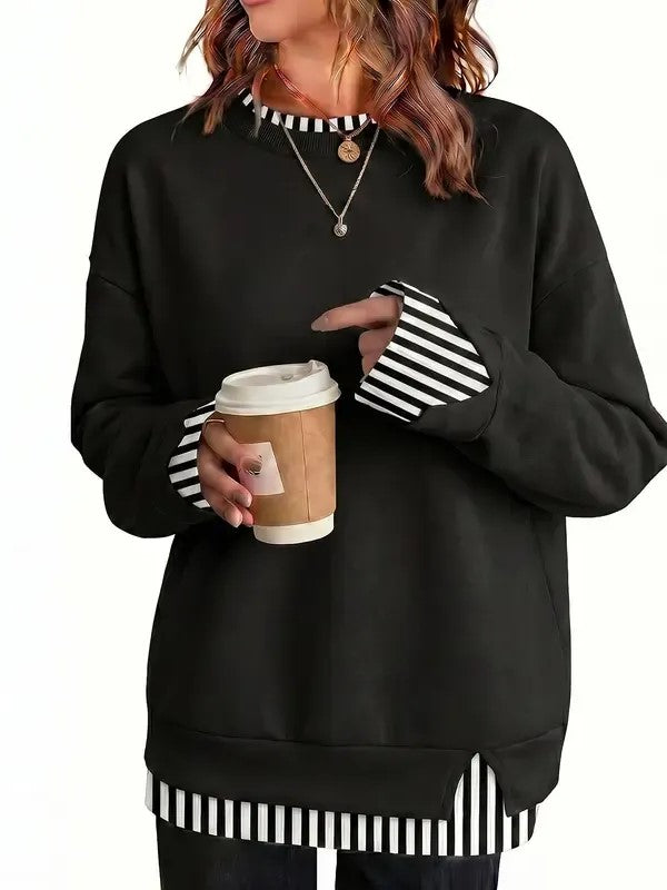 Layered-Look Oversized Sweatshirt