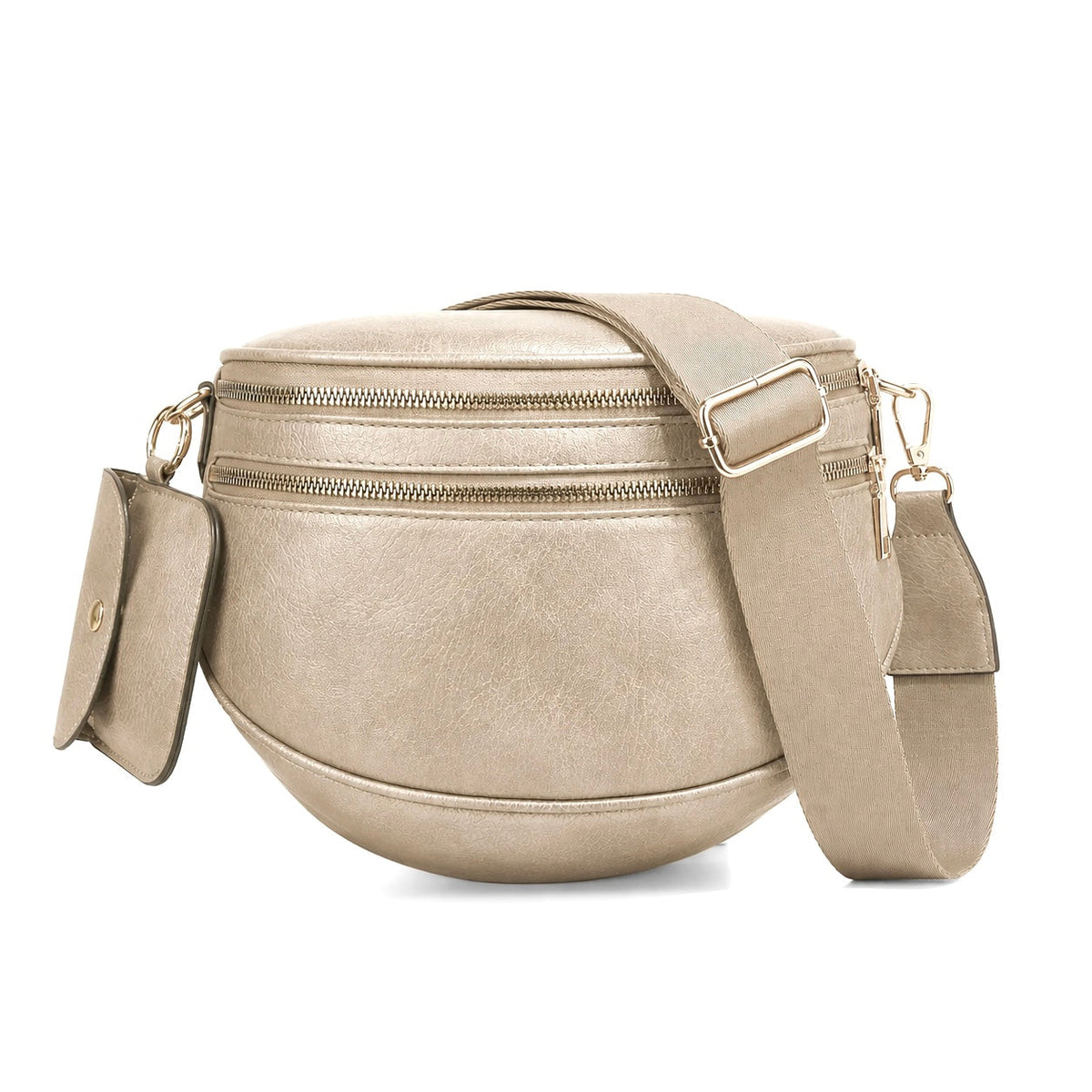 Half-Moon Crossbody Sling Bag with Mini Pouch