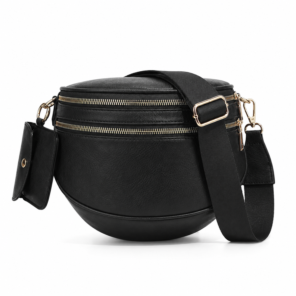 Half-Moon Crossbody Sling Bag with Mini Pouch