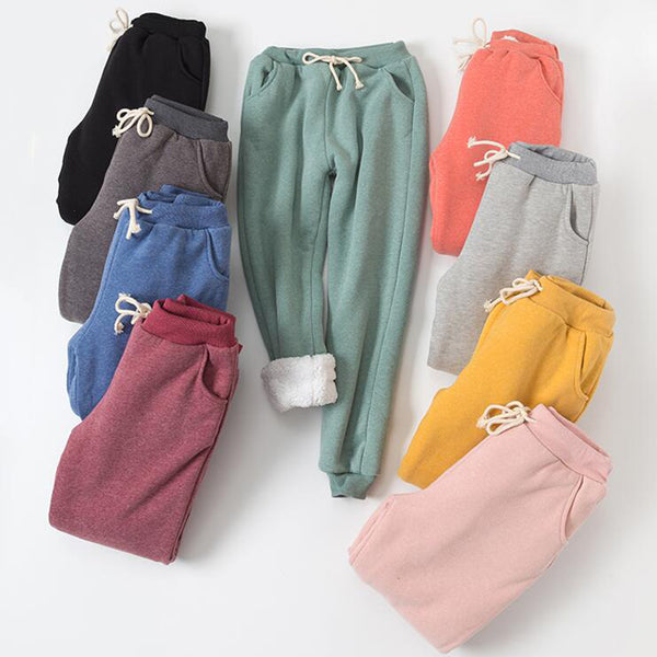 Sherpa-Lined Drawstring Jogger Sweatpants