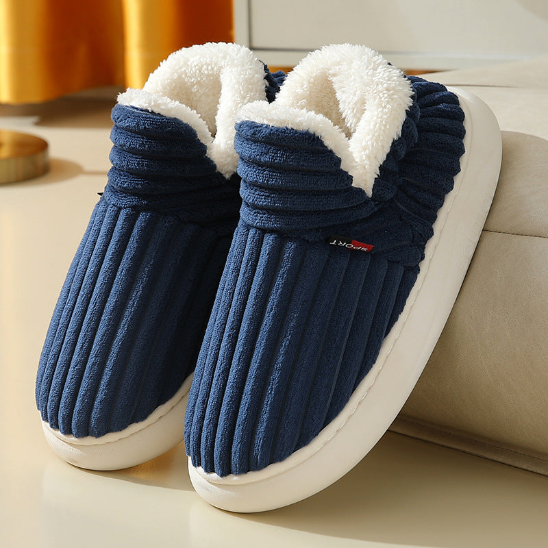 Ribbed Plush Bootie Slippers