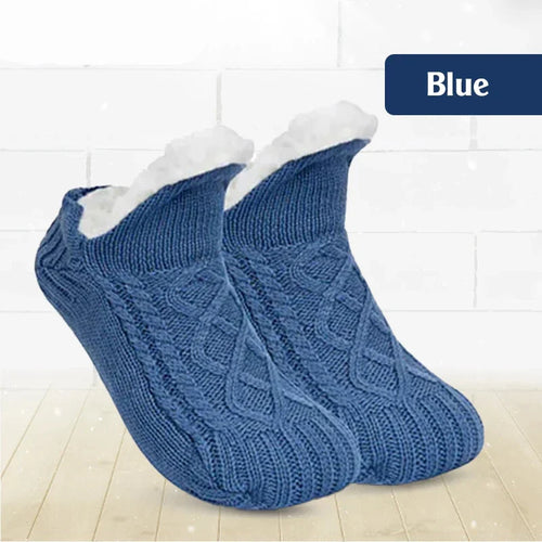 Cable-Knit Sherpa-Lined Slipper Socks