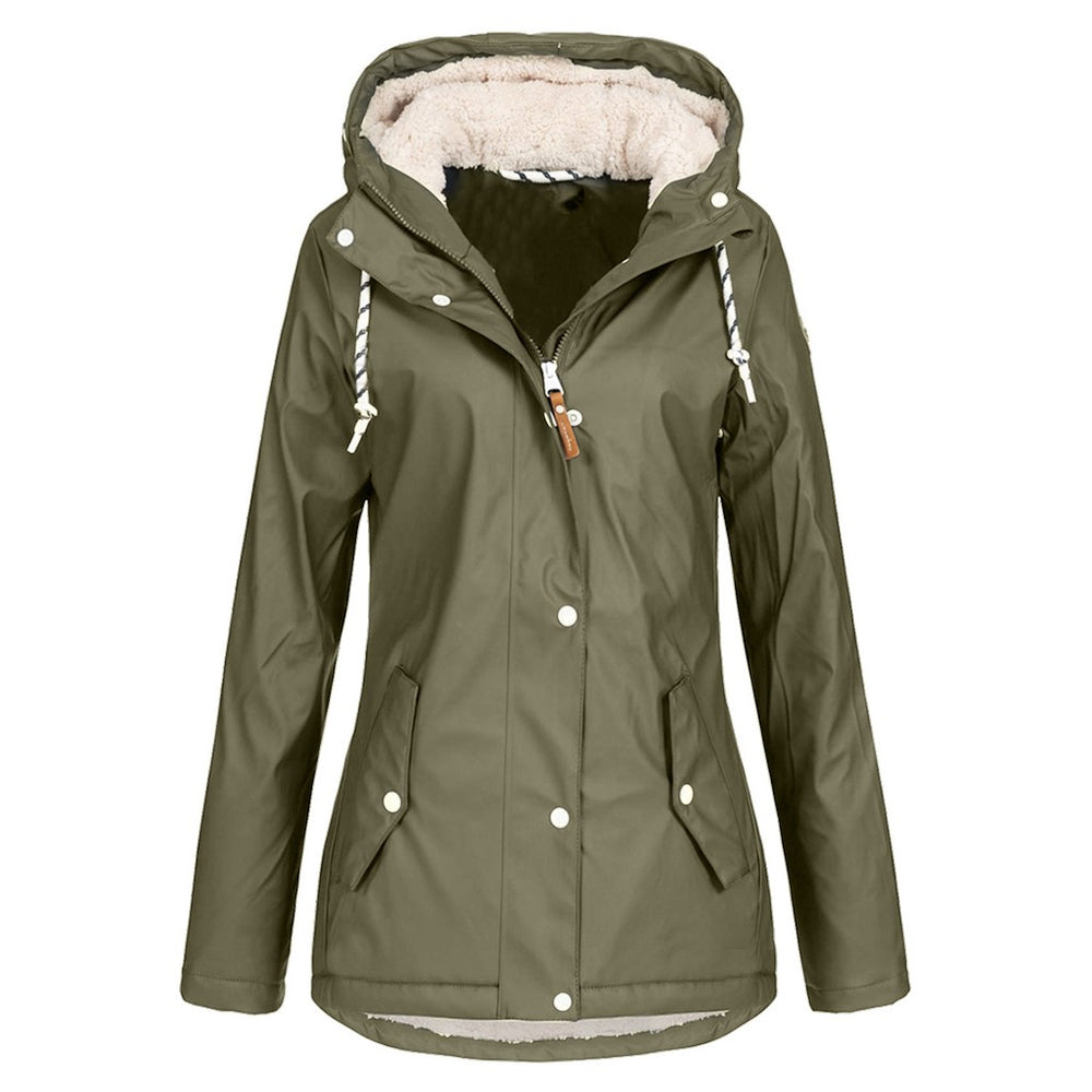 Sherpa-Lined Hooded Rain Jacket