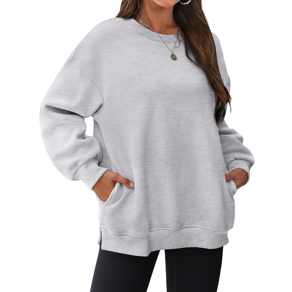 Fleece-Lined Oversized Crewneck Sweatshirt