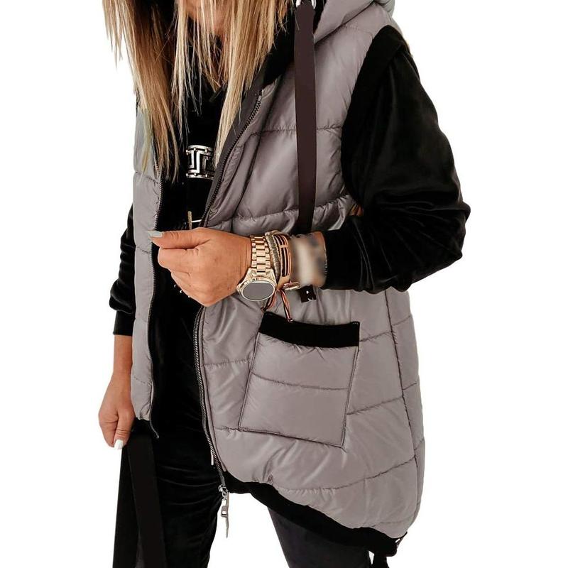 Hooded Puffer Vest with Pockets
