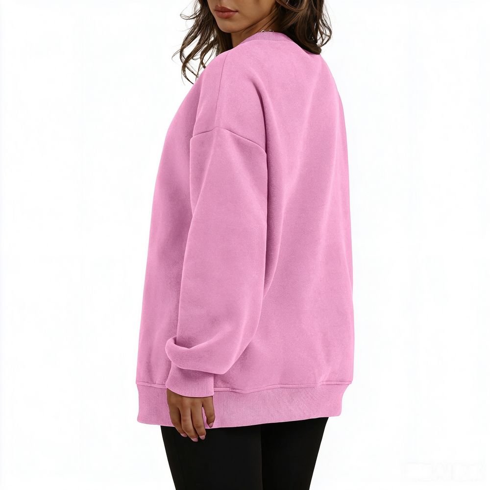 Fleece-Lined Oversized Crewneck Sweatshirt