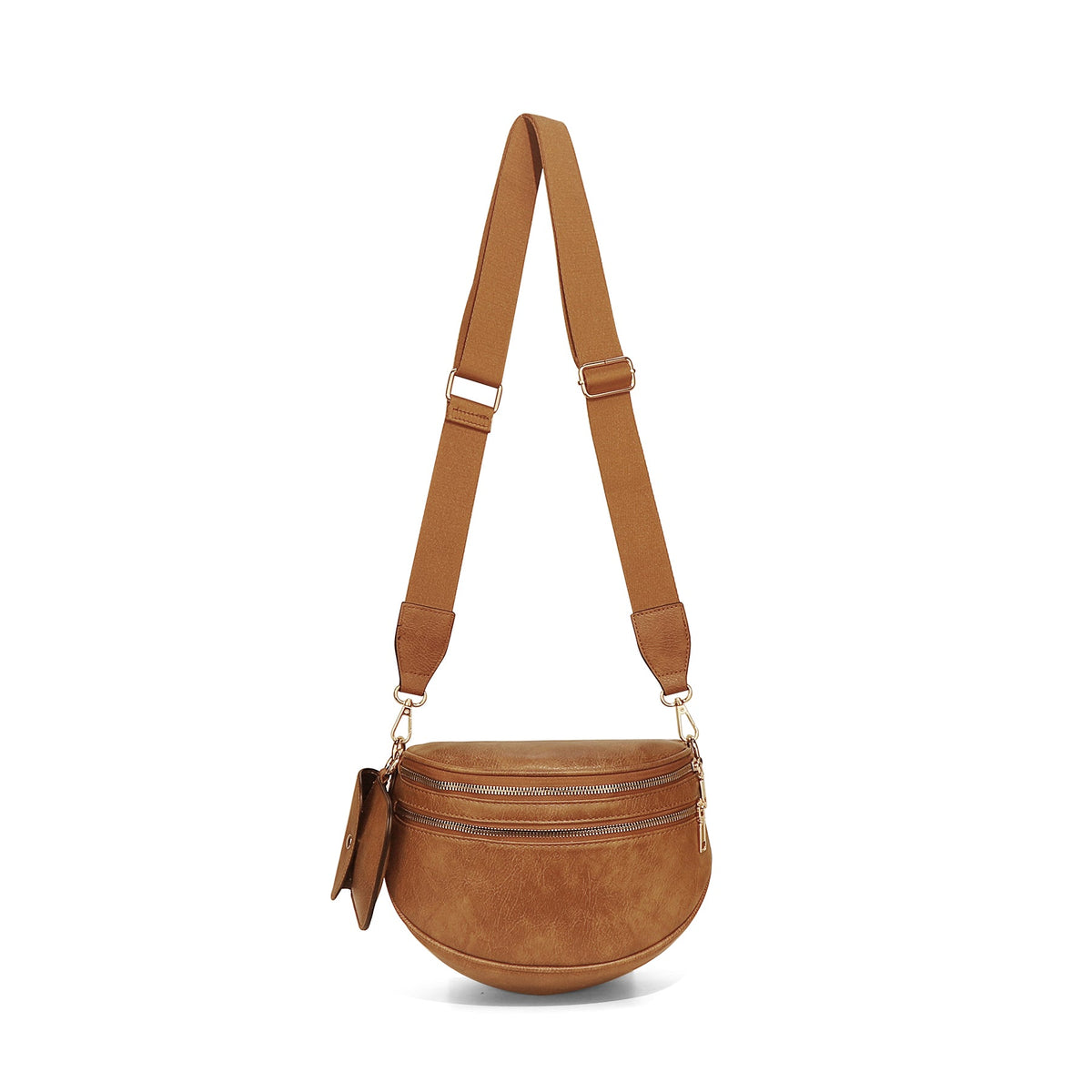 Half-Moon Crossbody Sling Bag with Mini Pouch