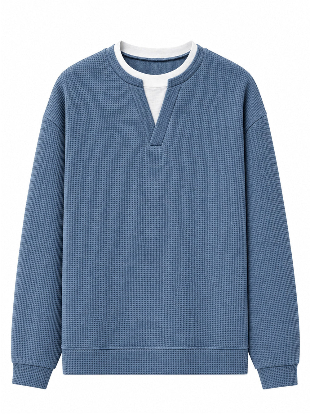 Men's Layered-Look Waffle Knit Long Sleeve