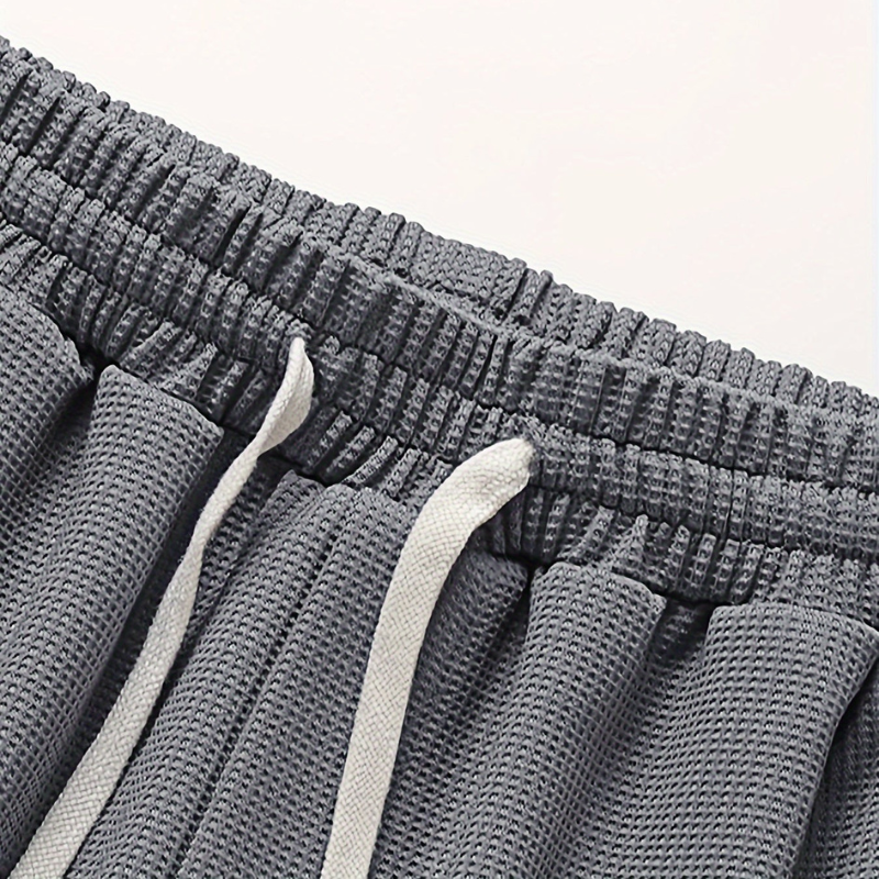 Men's Waffle-Knit Crewneck & Jogger Lounge Set