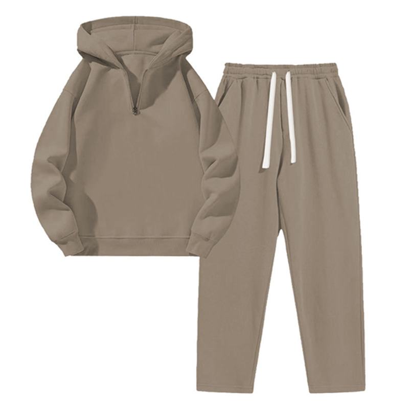 Men's Half-Zip Hoodie and Sweatpants Set